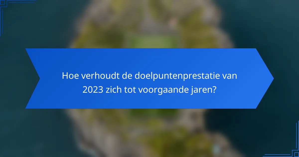 Hoe verhoudt de doelpuntenprestatie van 2023 zich tot voorgaande jaren?