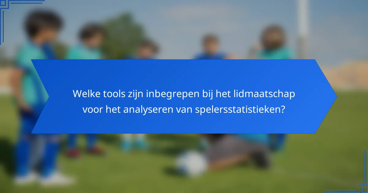 Welke tools zijn inbegrepen bij het lidmaatschap voor het analyseren van spelersstatistieken?